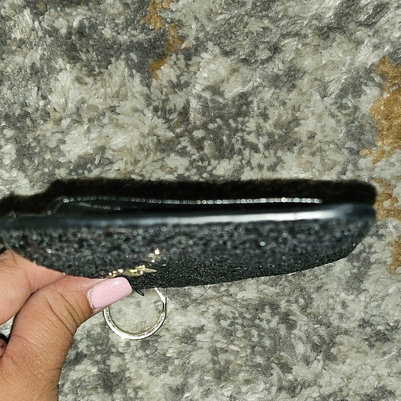 Kate Spade Laurel Way Black Glitter Bitsy ID Wallet keychain coin purse - Picture 12 of 13